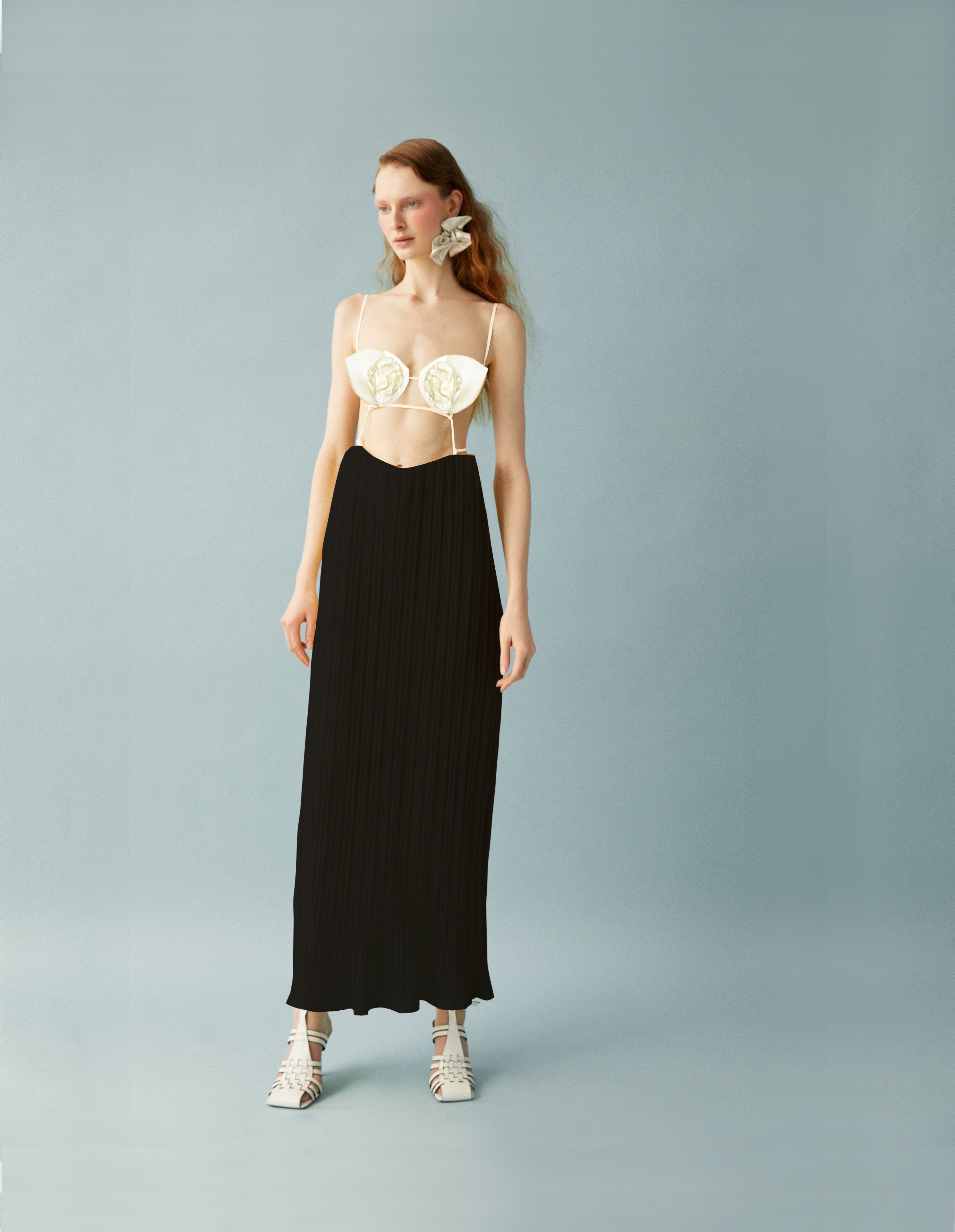 Luisa et La Luna Fleur Cut Out Dress - Blanc/Black
