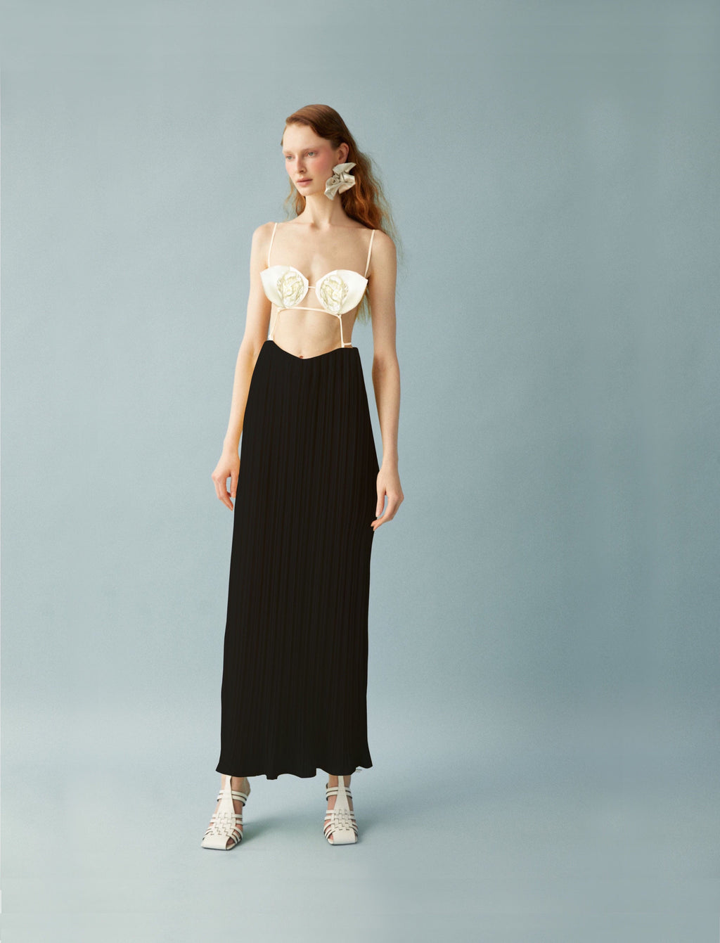 Luisa et La Luna Fleur Cut Out Dress - Blanc/Black