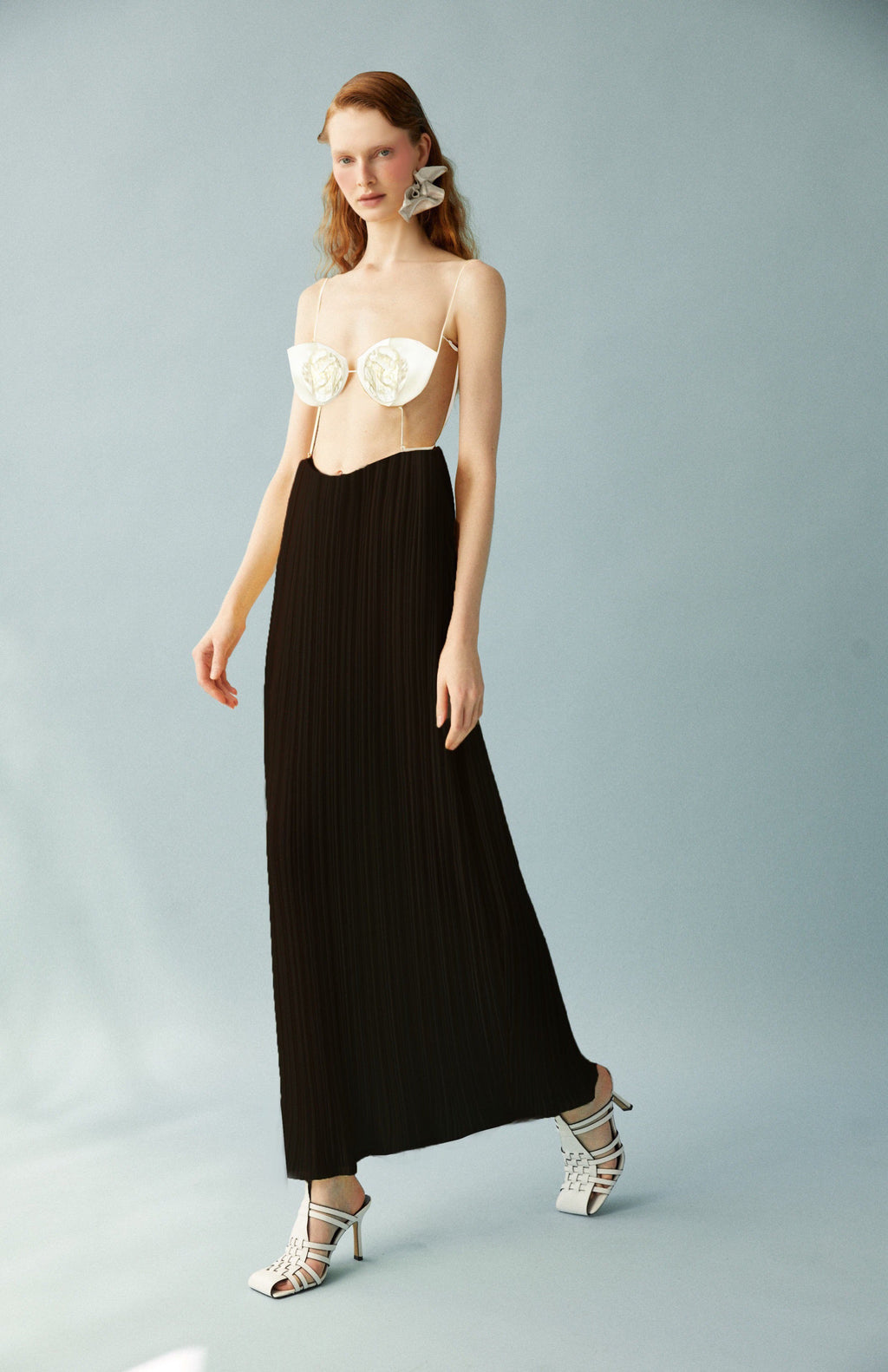 Luisa et La Luna Fleur Cut Out Dress - Blanc/Black