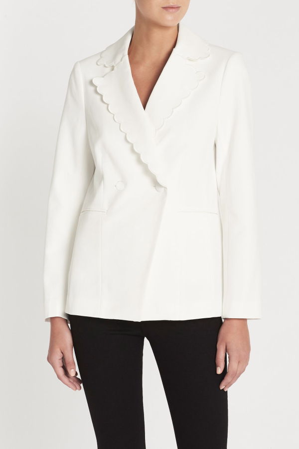 FRAME Denim Scallop Jacket - Off White