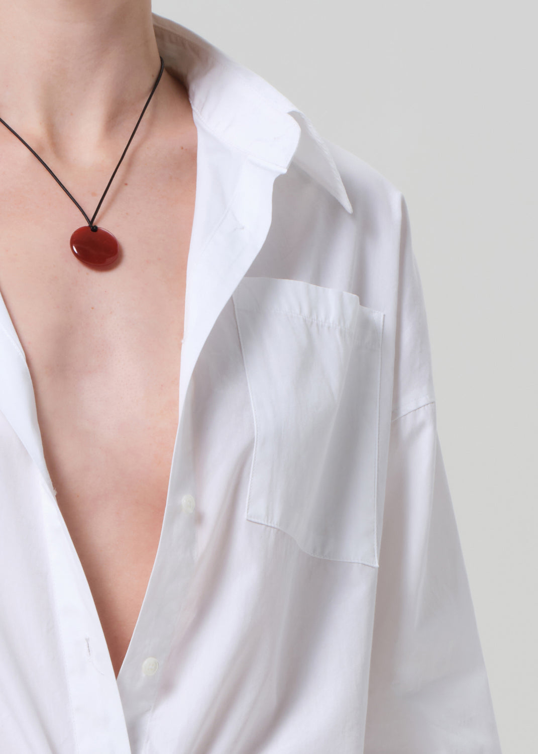 Citizens of Humanity Frances Cropped Cape Button Up Shirt - Optic White