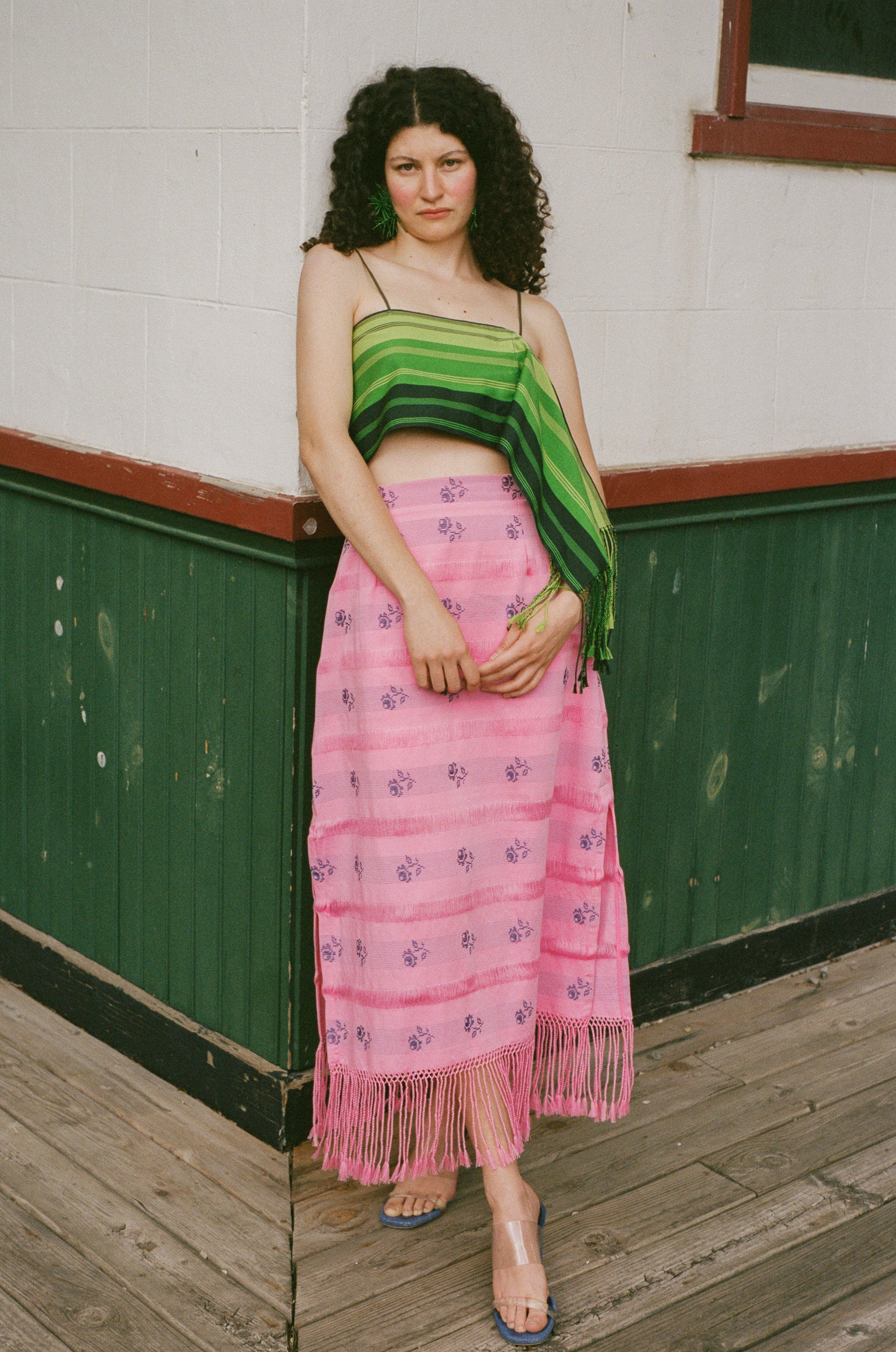 Mozhdeh Matin Fringe Midi Skirt