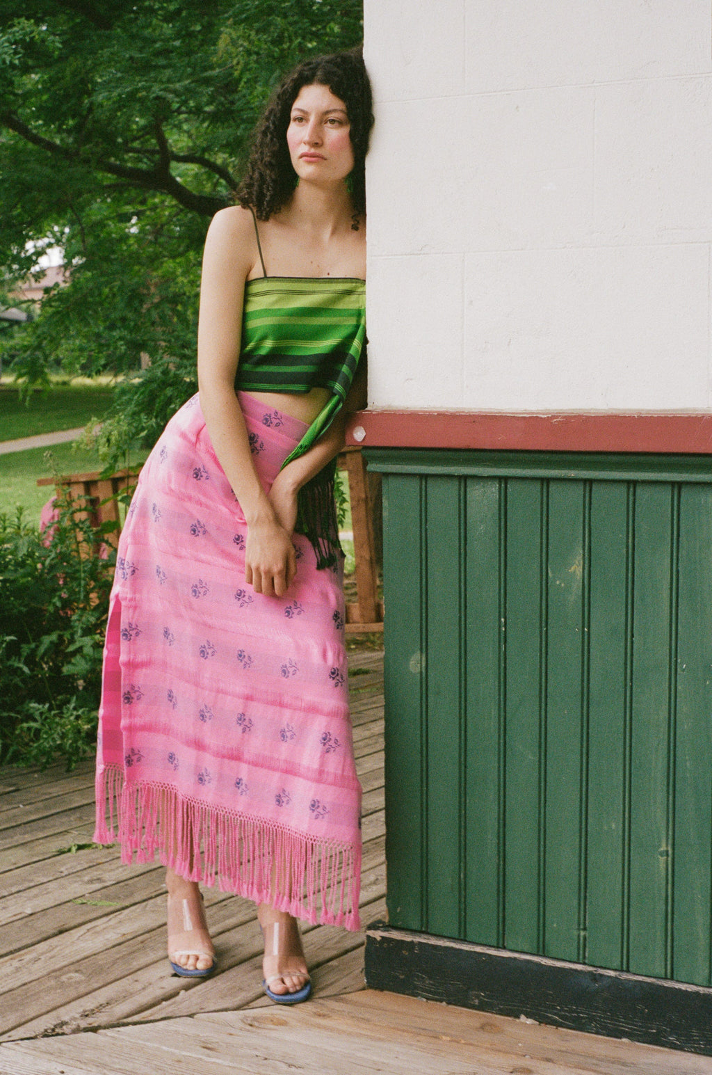 Mozhdeh Matin Fringe Midi Skirt