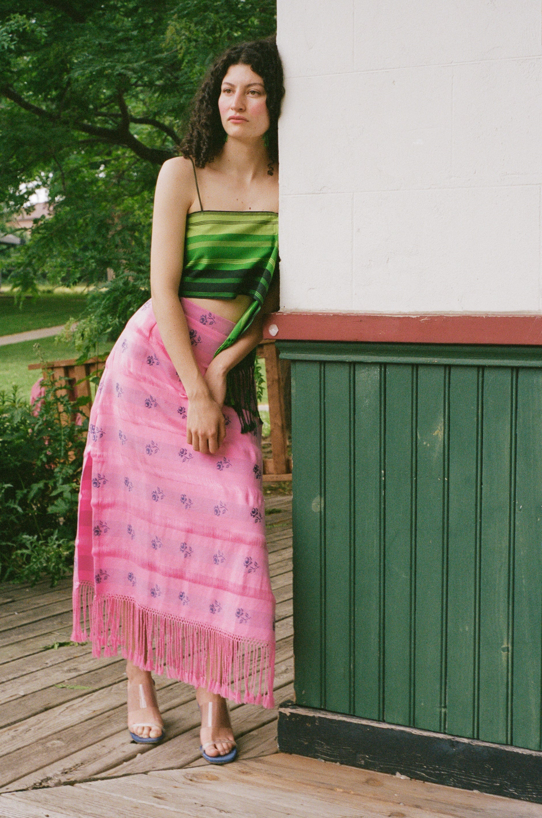 Mozhdeh Matin Fringe Midi Skirt