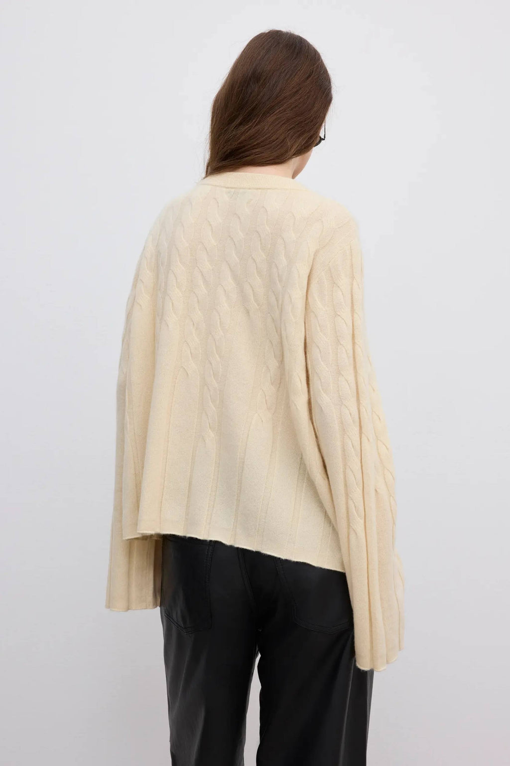 House of Dagmar Faded Cable Knit Jumper - Butter Yellow