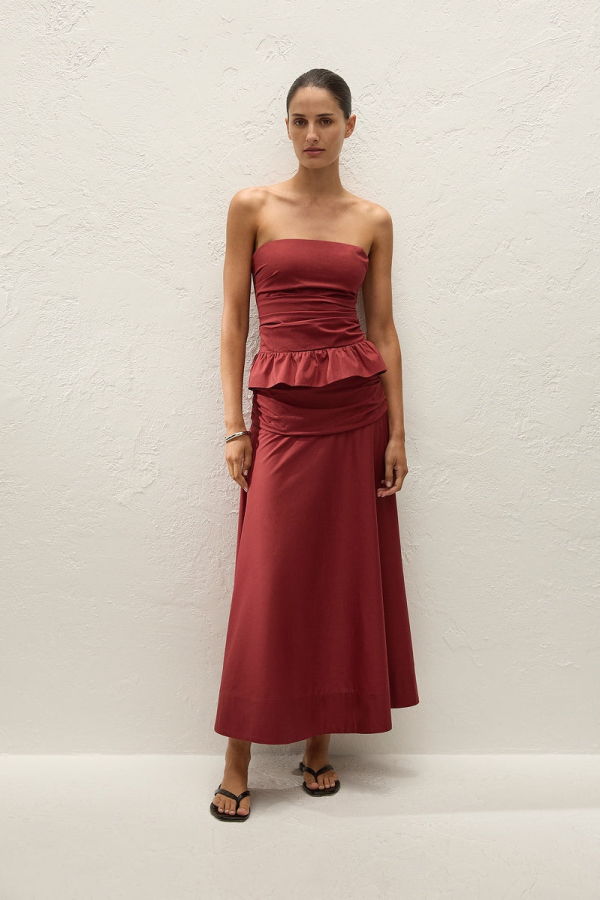 Faithfull The Brand Simone Skirt - Porto Red