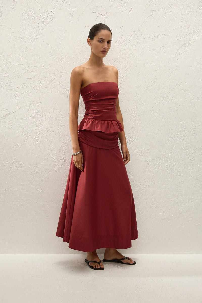 Faithfull The Brand Simone Skirt - Porto Red
