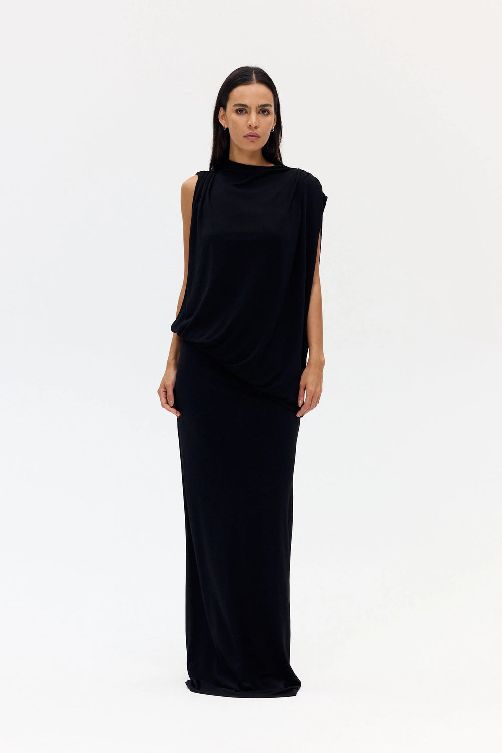 Third Form Fall Away Floor Length Dress - Onyx