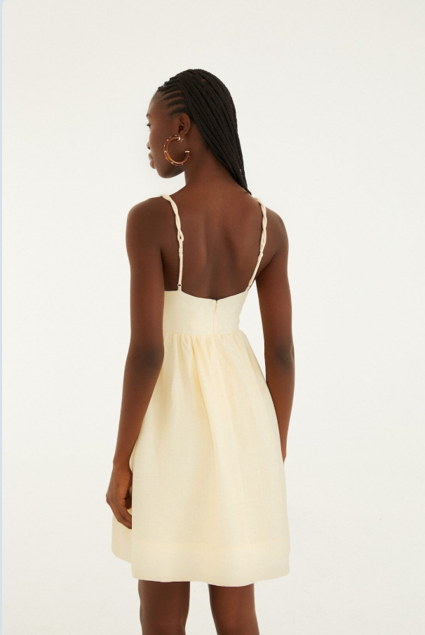 Farm Rio Coconut Tree Embroidered Mini Dress