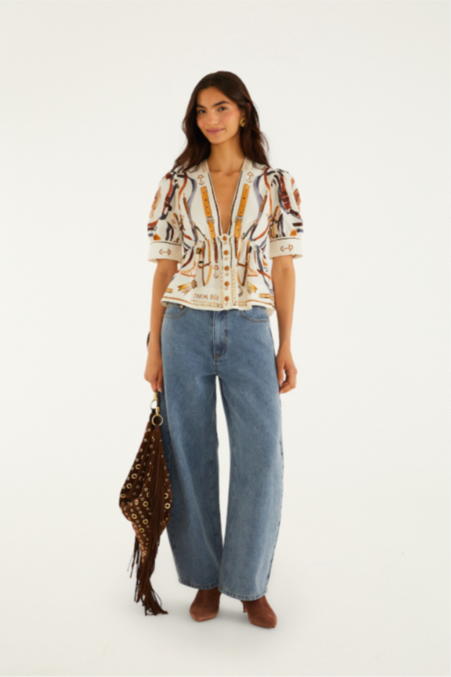 Farm Rio Equestrian Scarf Blouse