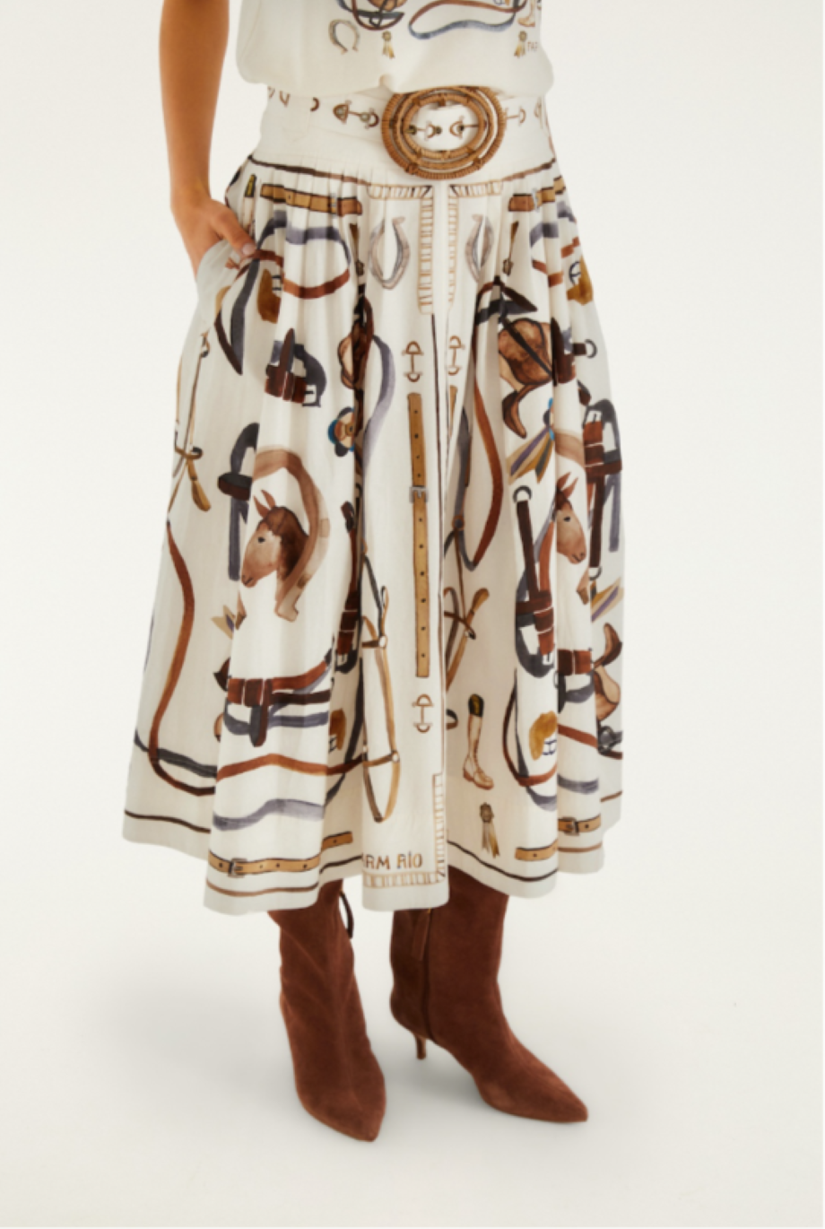 Farm Rio Equestrian Scarf Skirt