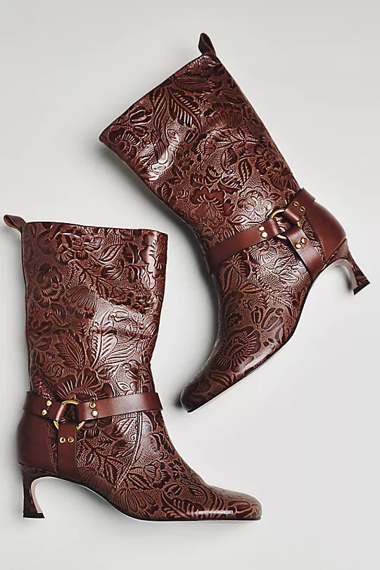 Farm Rio Harness Embossed Boot - Walnut
