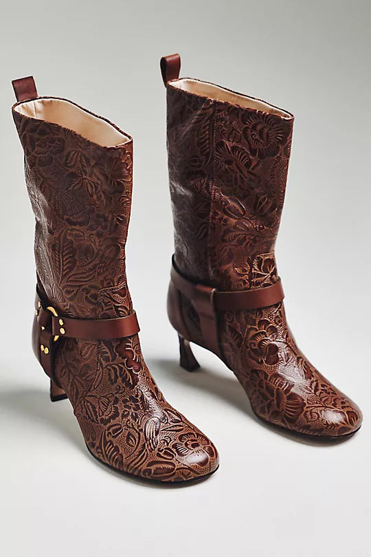 Farm Rio Harness Embossed Boot - Walnut