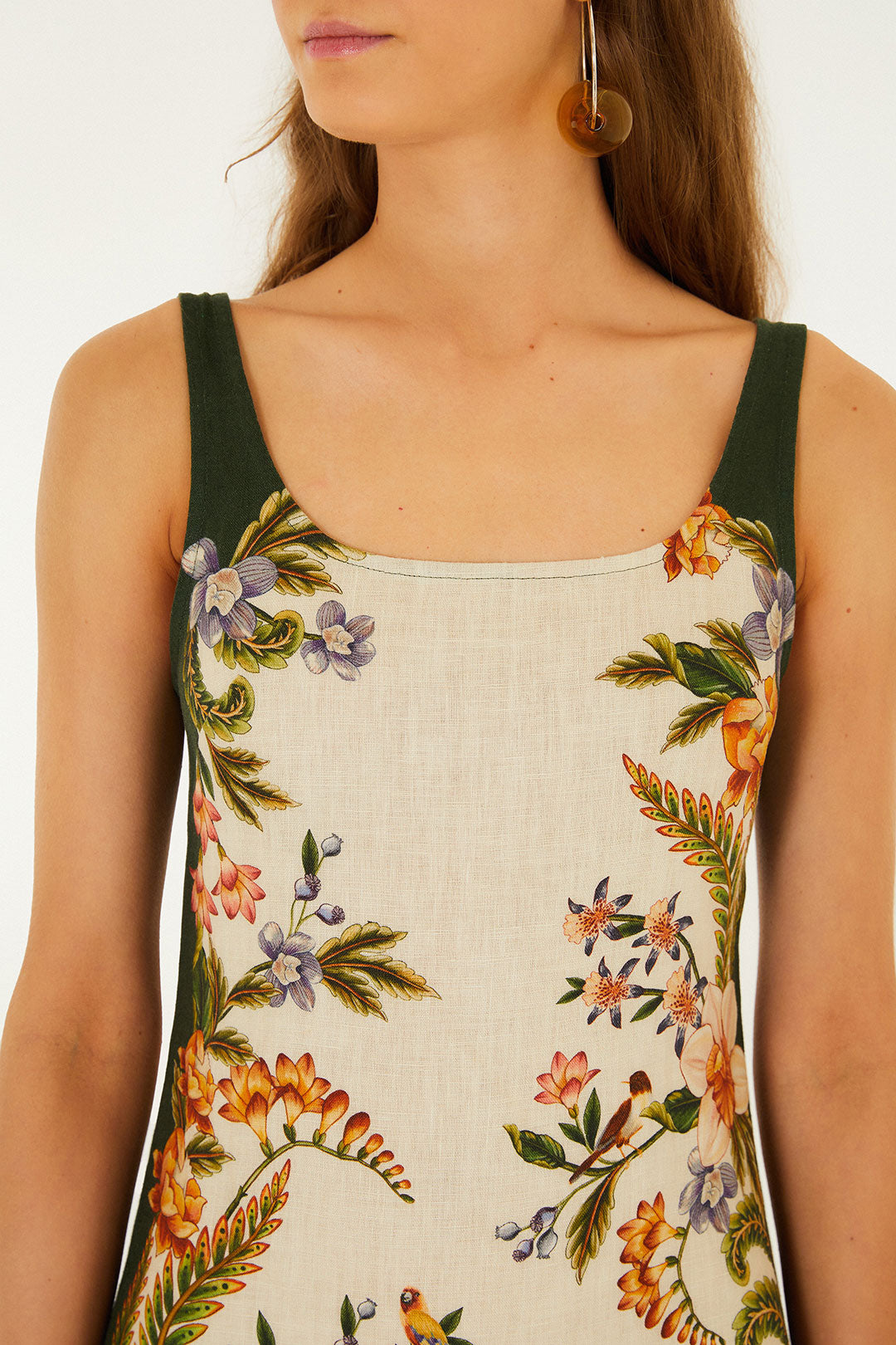 Farm Rio Nature Sand Mini Dress - Nature Sand