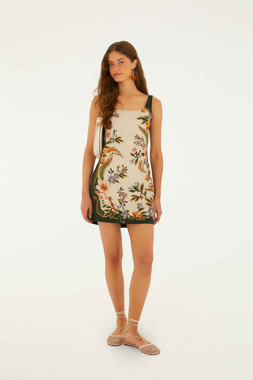 Farm Rio Nature Sand Mini Dress - Nature Sand