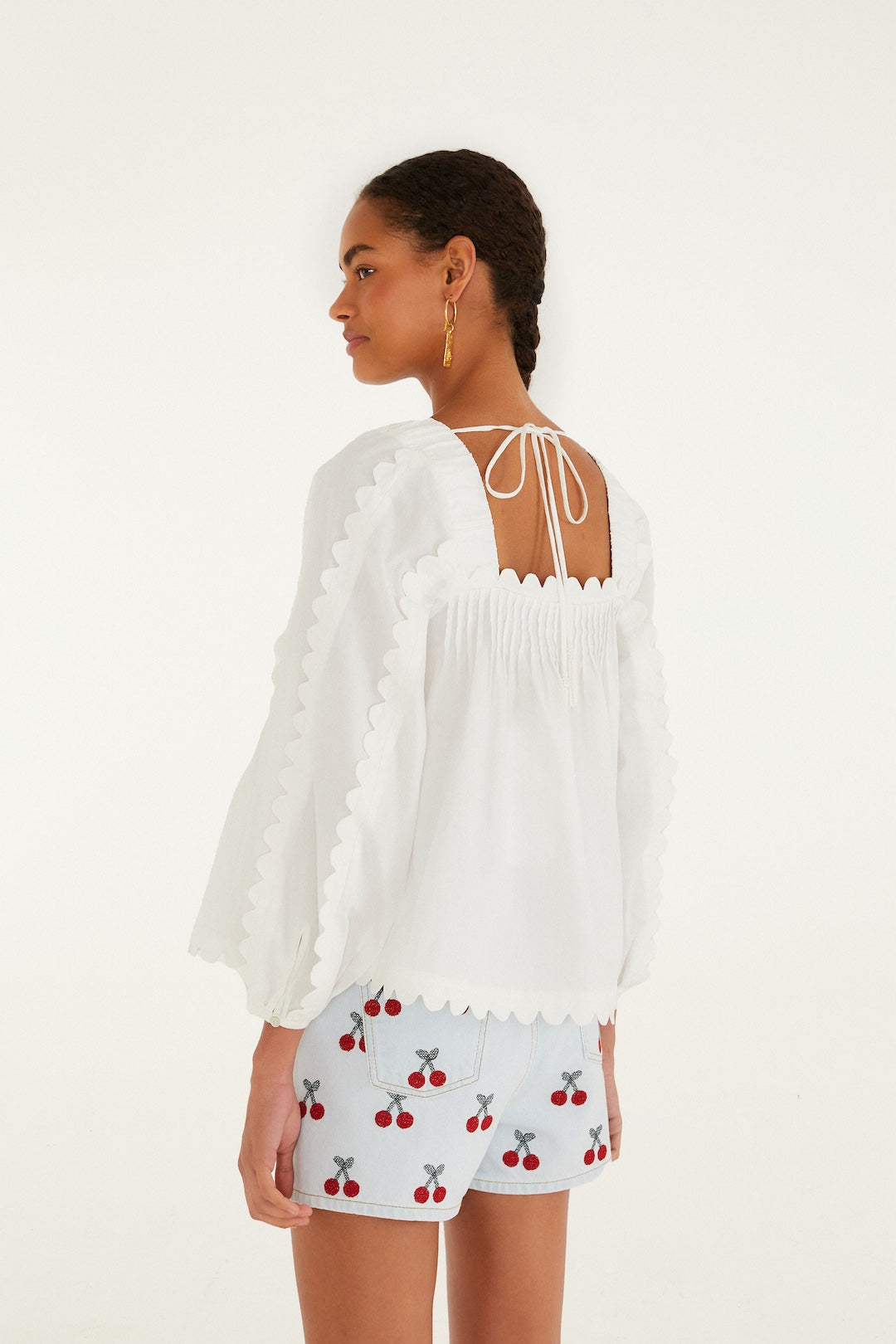 Farm Rio Long Sleeve Blouse - Off White