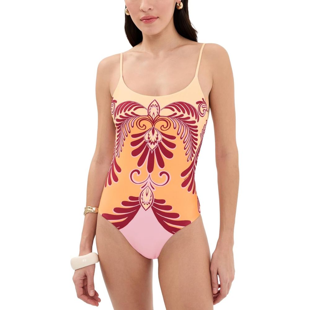 Farm Rio Arabesc One-Piece Swimsuit - Soft Yellow