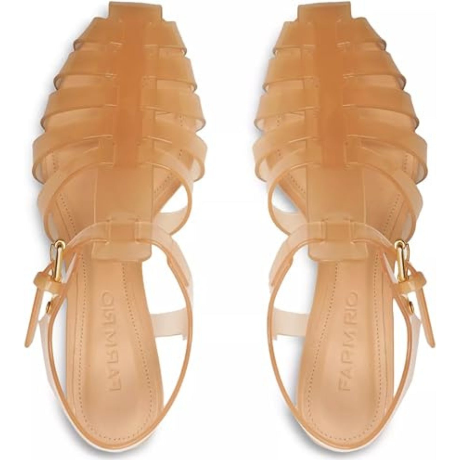 Farm Rio Fisherman Jelly Kitten Wedge Sandals - Blush