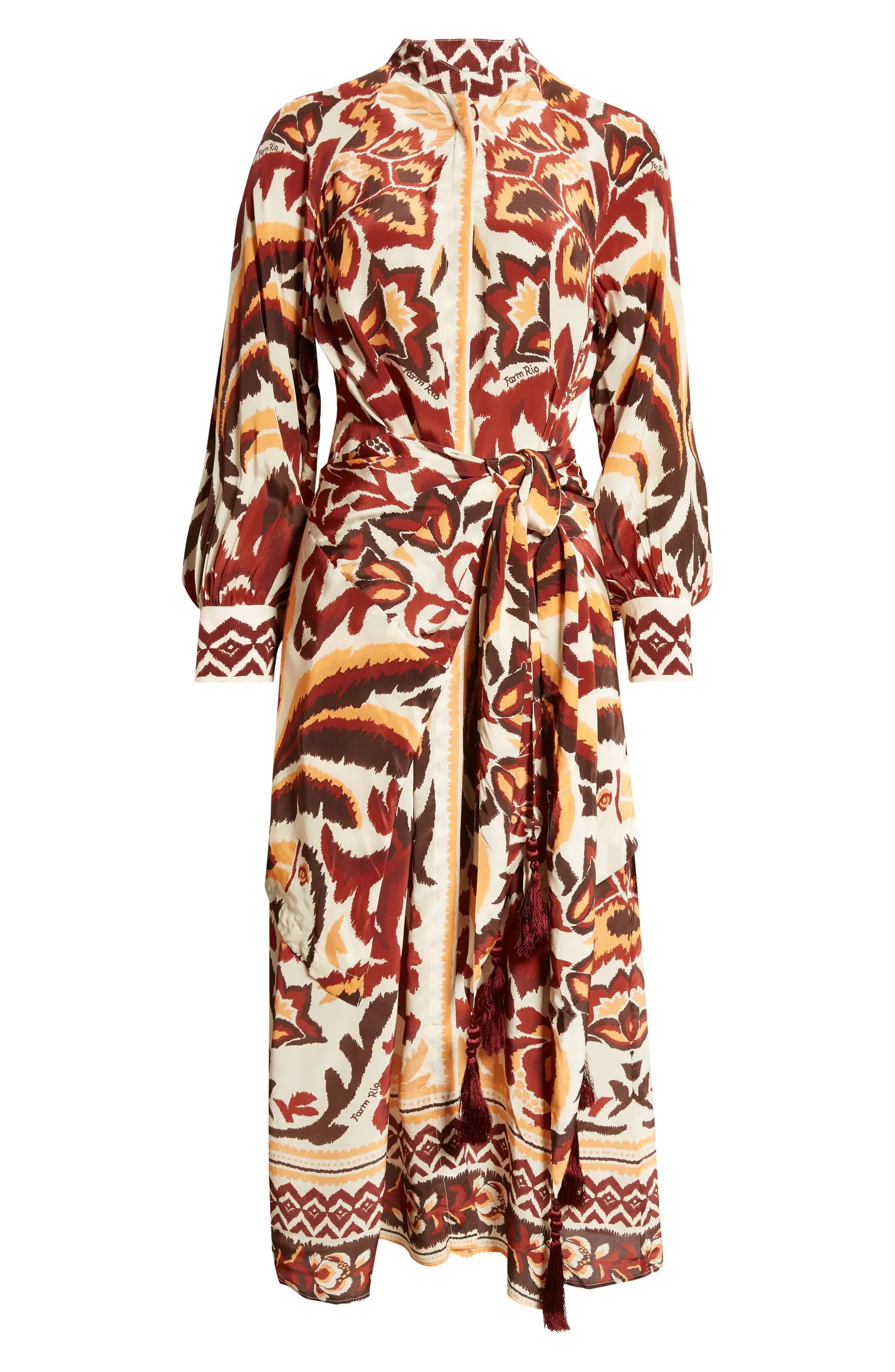 Farm Rio Maxi Dress - Toucans Scarf Cream