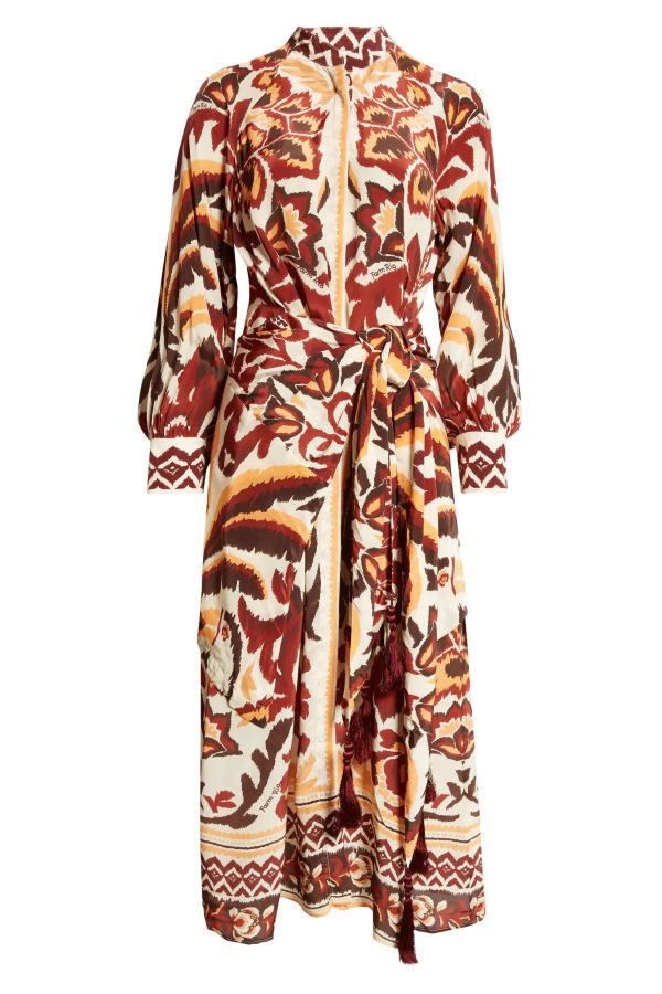Farm Rio Maxi Dress - Toucans Scarf Cream