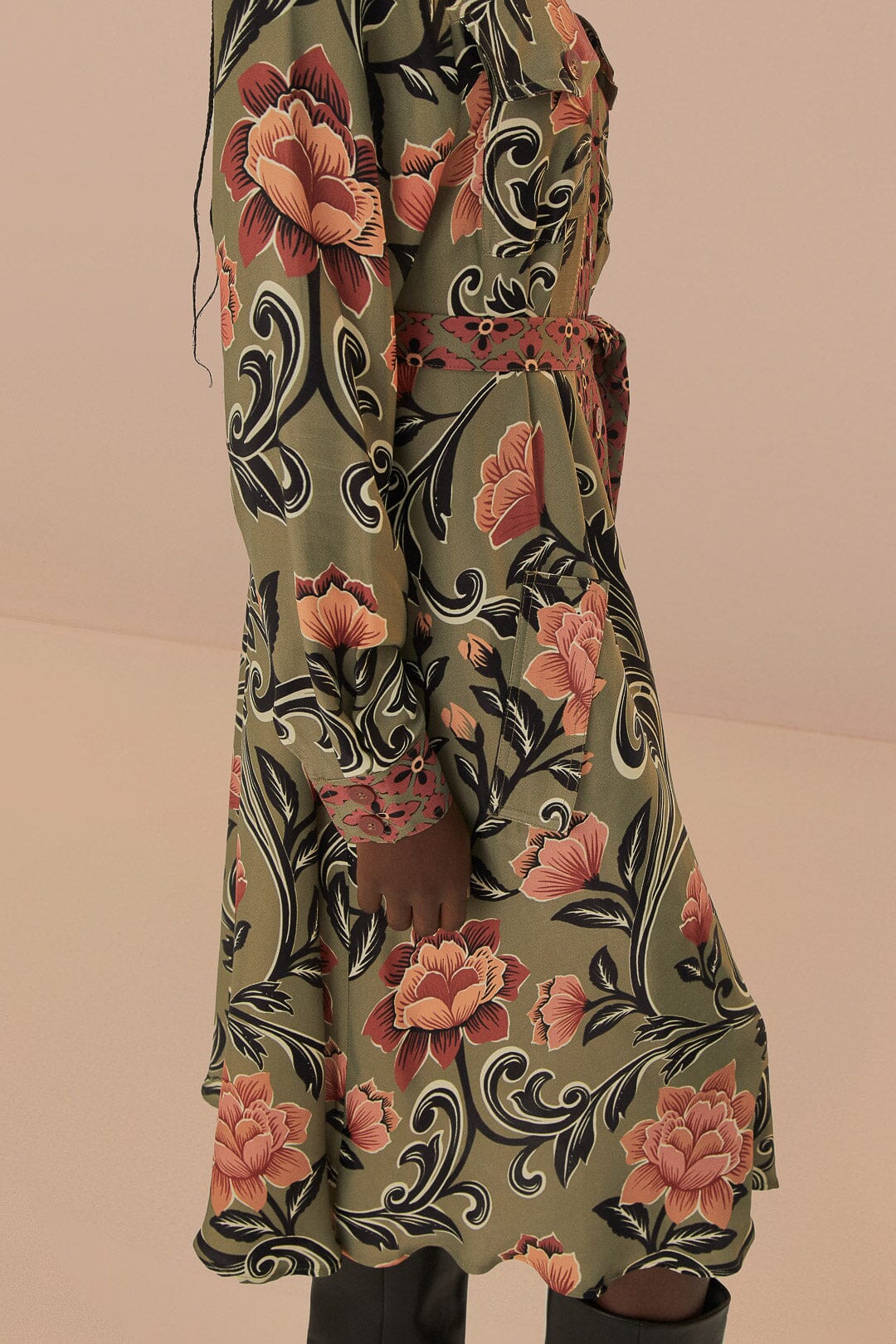 Farm Rio Midi Dress - Arabesque Floral Green