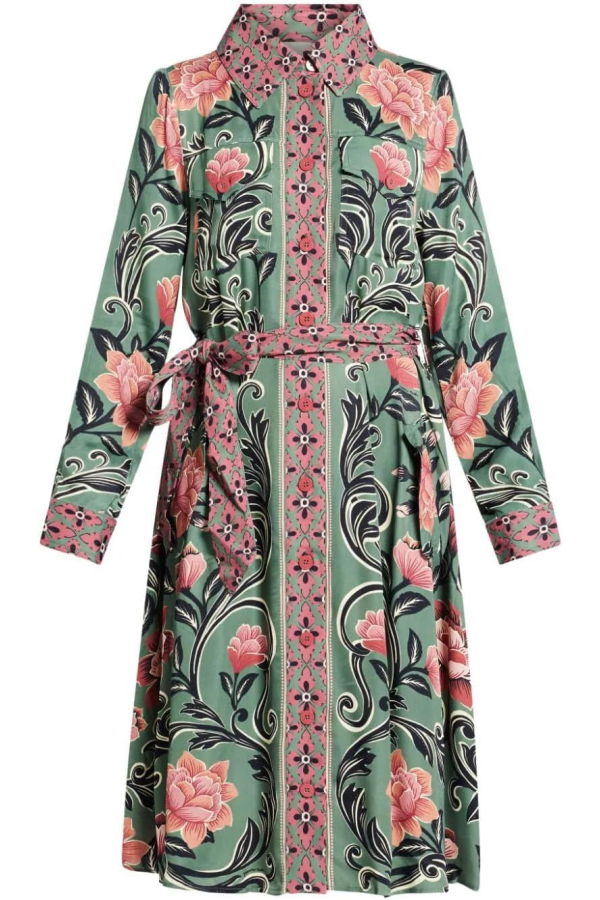 Farm Rio Midi Dress - Arabesque Floral Green