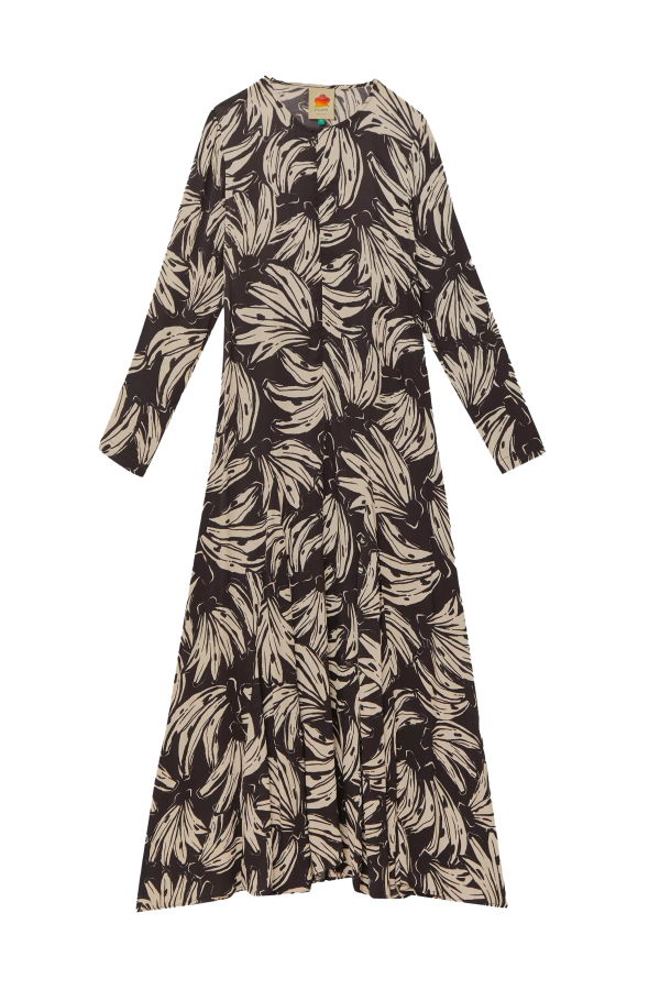 Farm Rio Midi Dress - Bossa Banana Black