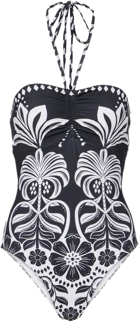 Farm Rio One-Piece Swimsuit - Flower Leopards Off-White