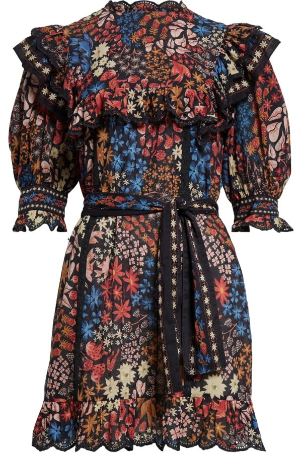 Farm Rio Womens Mini Dress - Jujus Garden Black