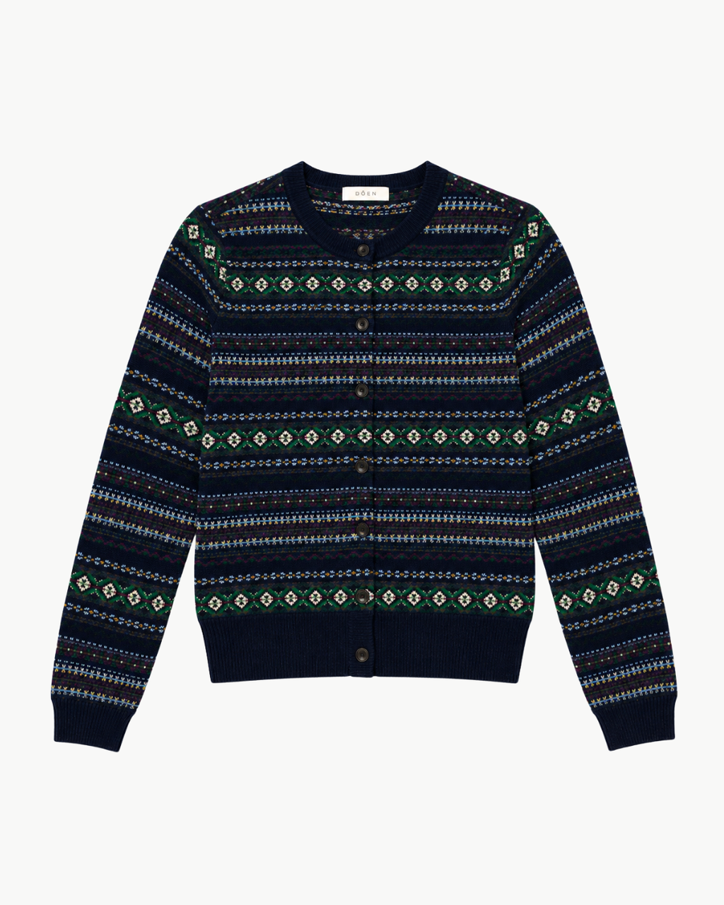 DÔEN Faustine Cardigan - Navy Dashwood Fair Isle