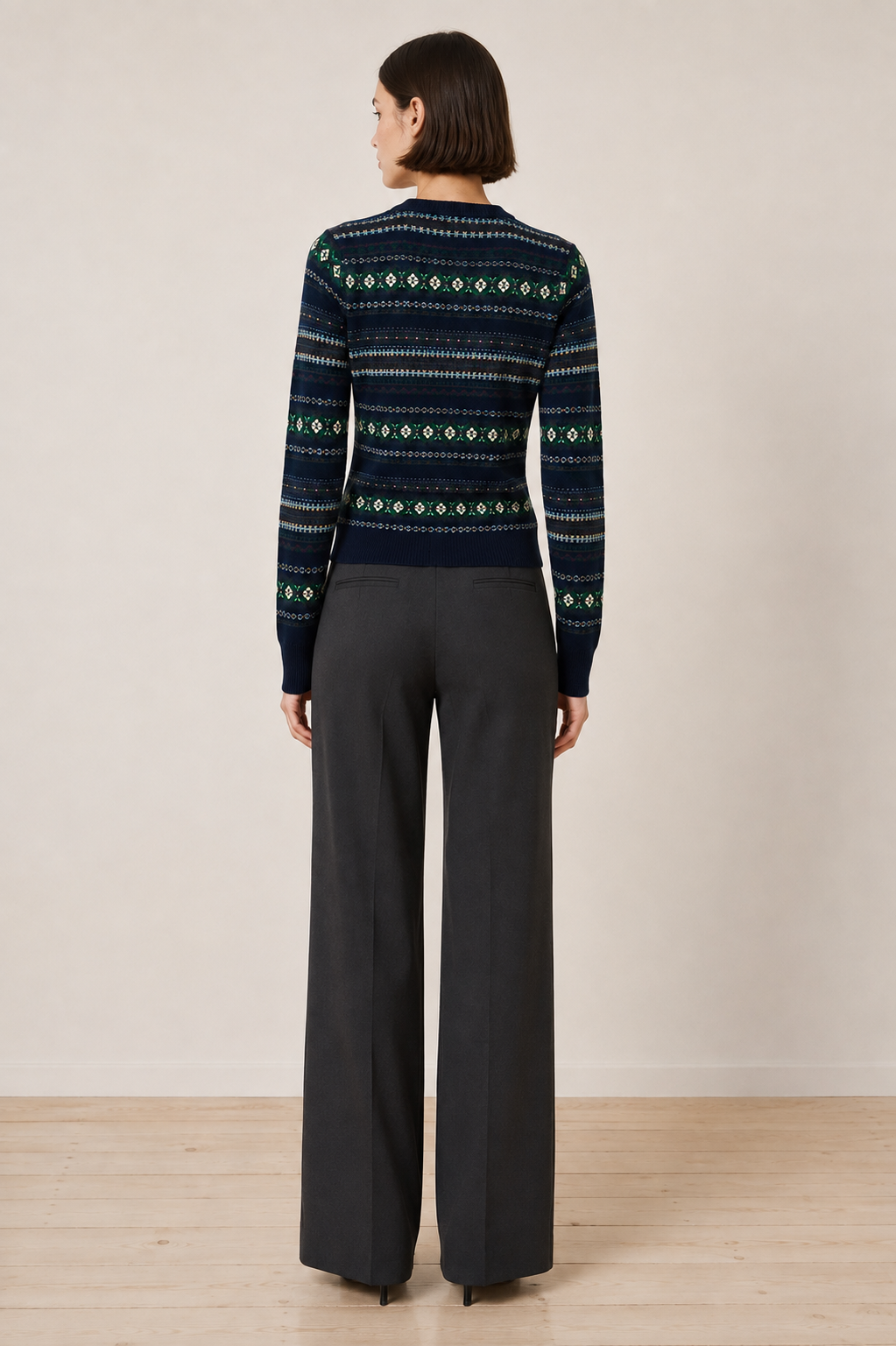 DÔEN Faustine Cardigan - Navy Dashwood Fair Isle