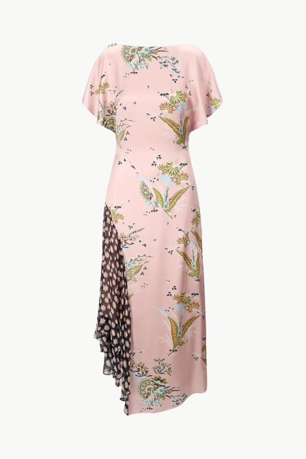 Staud Fawn Silk Dress - Rose Multi
