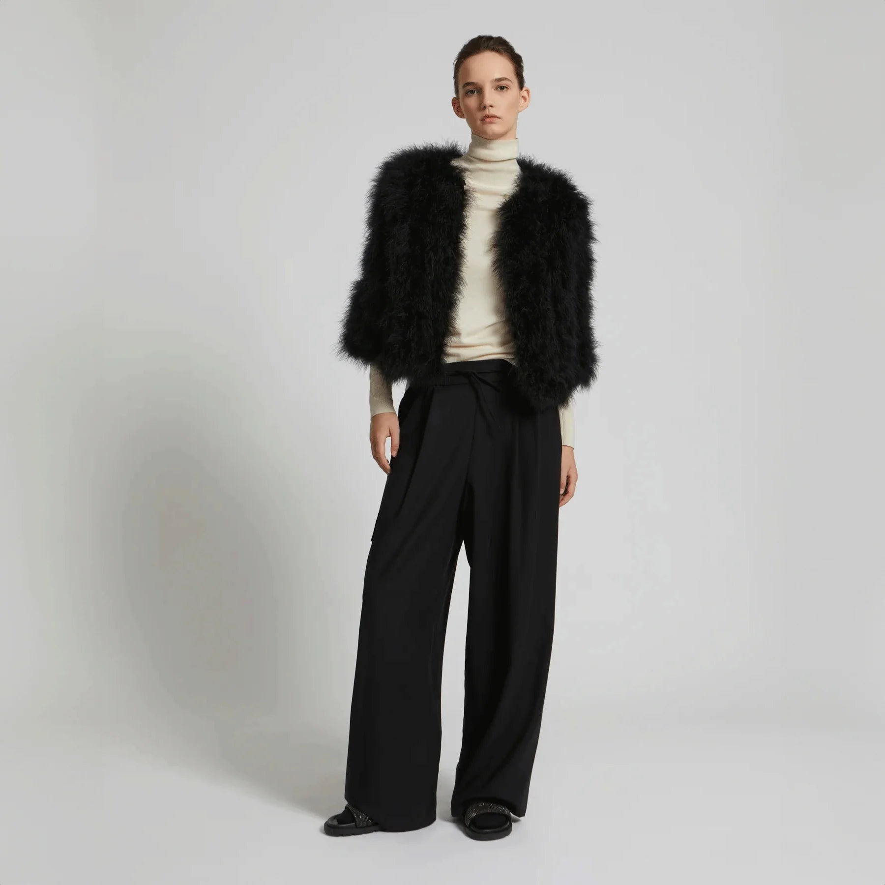 yves salomon Feather Jacket - Black