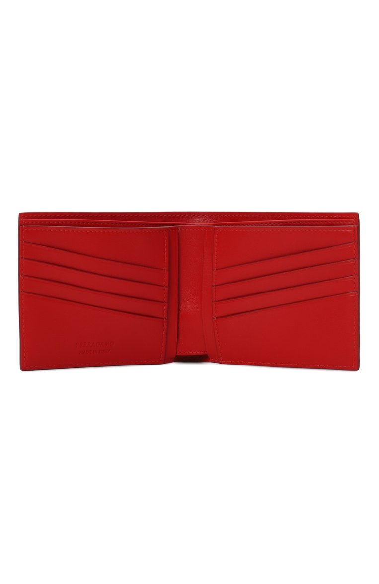 Ferragamo Embossed Logo Leather Bifold Wallet - Flame Red