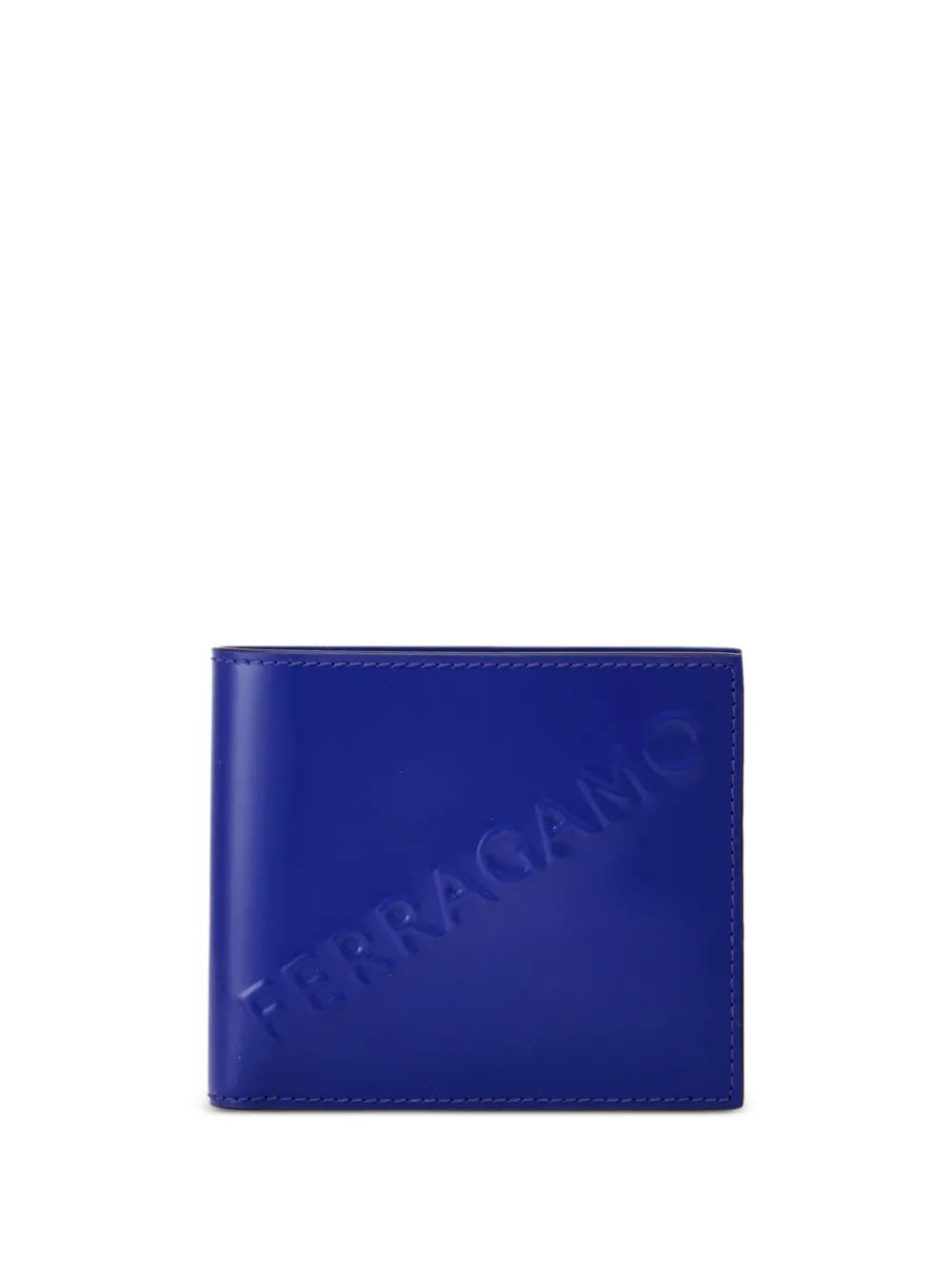 Ferragamo Embossed Logo Leather Bifold Wallet - Lapis