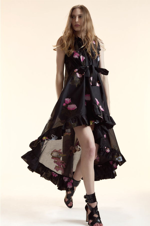 Cynthia Rowley Fil Coupe High Low Dress - BLKFL