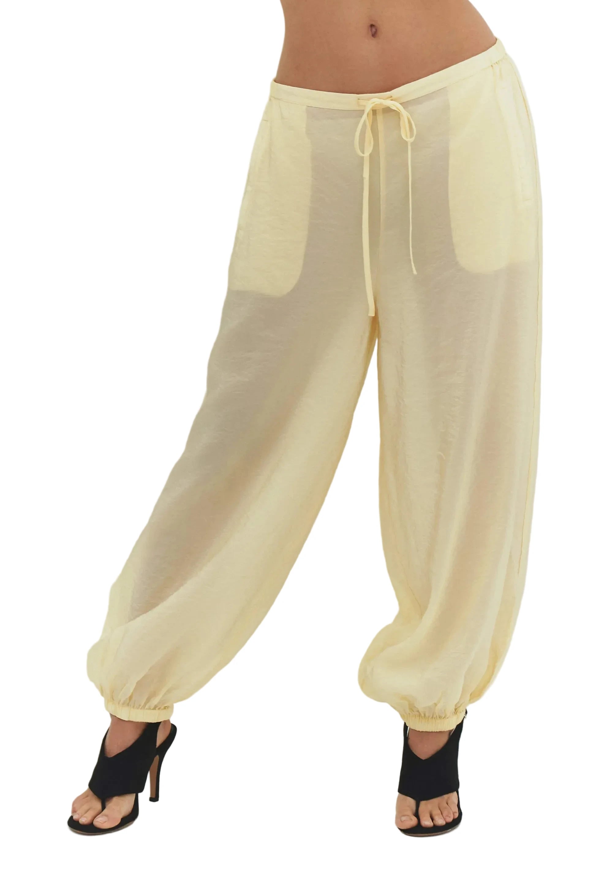 Find Me Now Zora Voile Balloon Pant - Butter