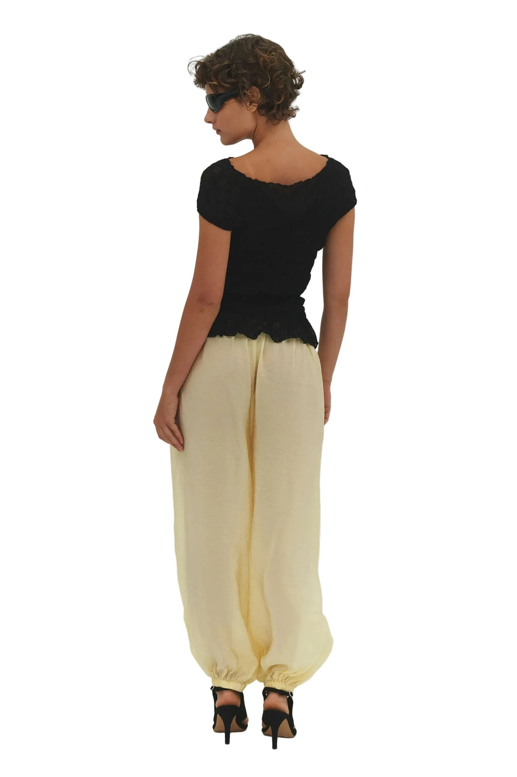 Find Me Now Zora Voile Balloon Pant - Butter