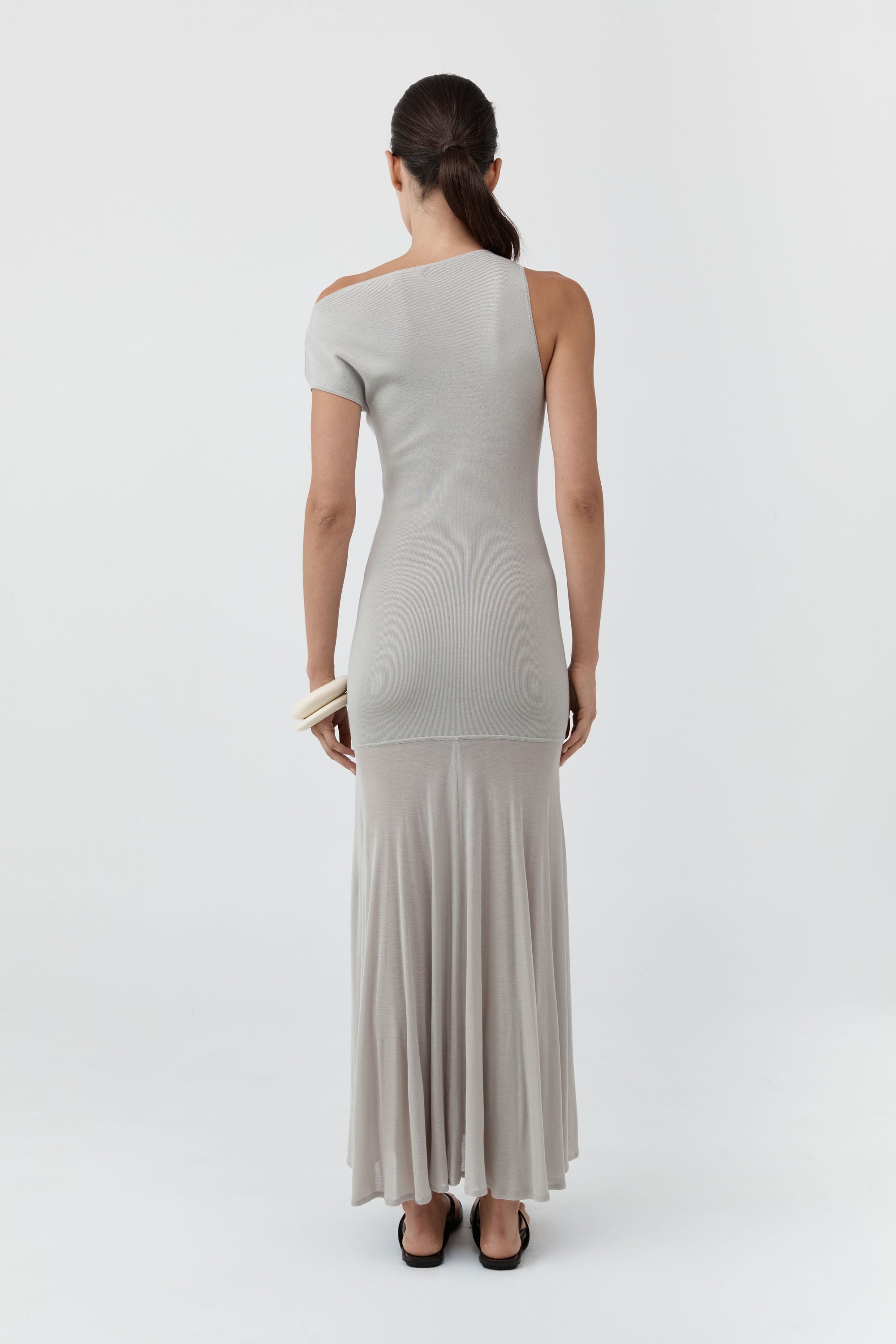 St. Agni Fine Jersey Circle Hem Dress - Soft Ash