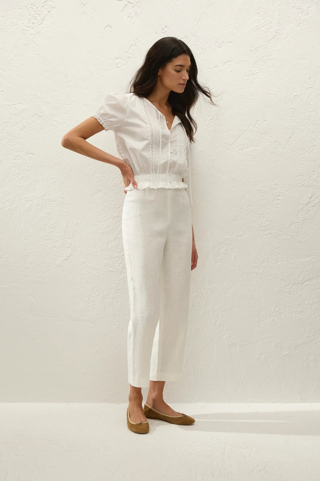 Faithfull The Brand Fiora Blouse in Fresco Lace White Top