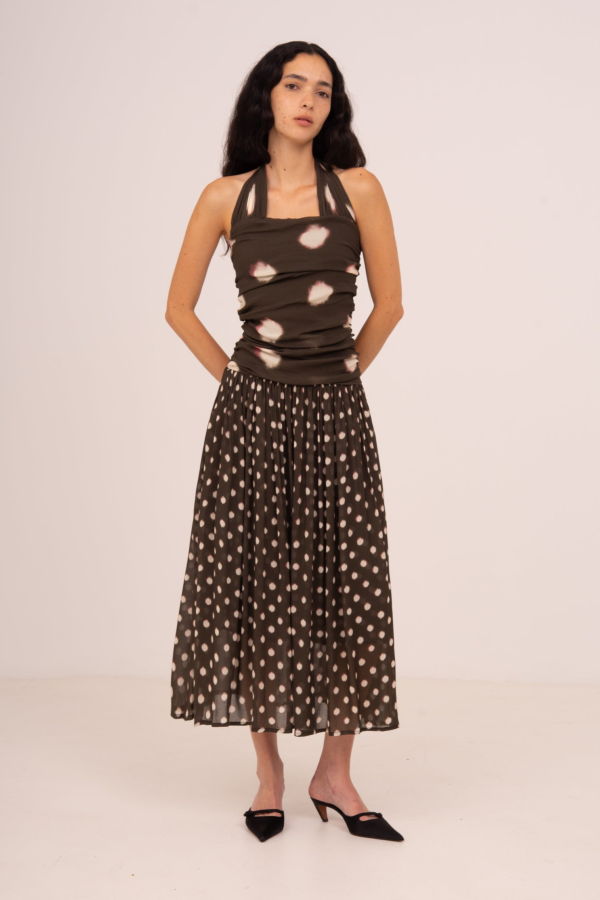 Carmensays Firstdance Polka Dot Midi Dress