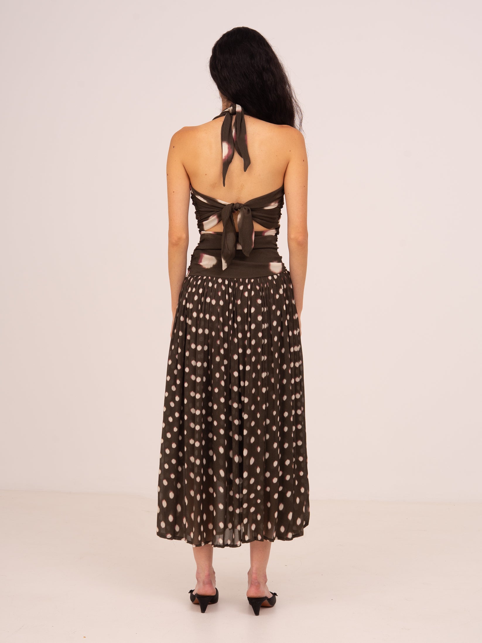 Carmensays Firstdance Polka Dot Midi Dress