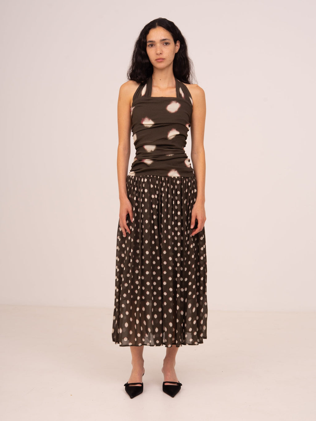 Carmensays Firstdance Polka Dot Midi Dress