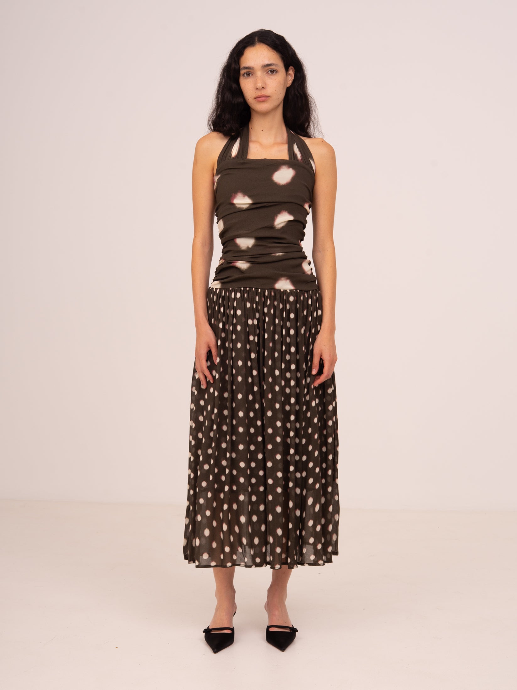Carmensays Firstdance Polka Dot Midi Dress