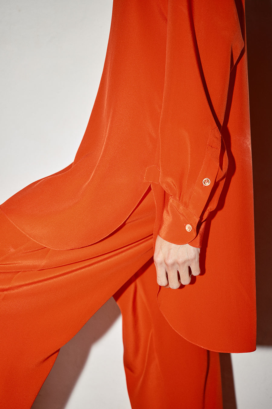 Datura Silk Paul Blouse - Flame