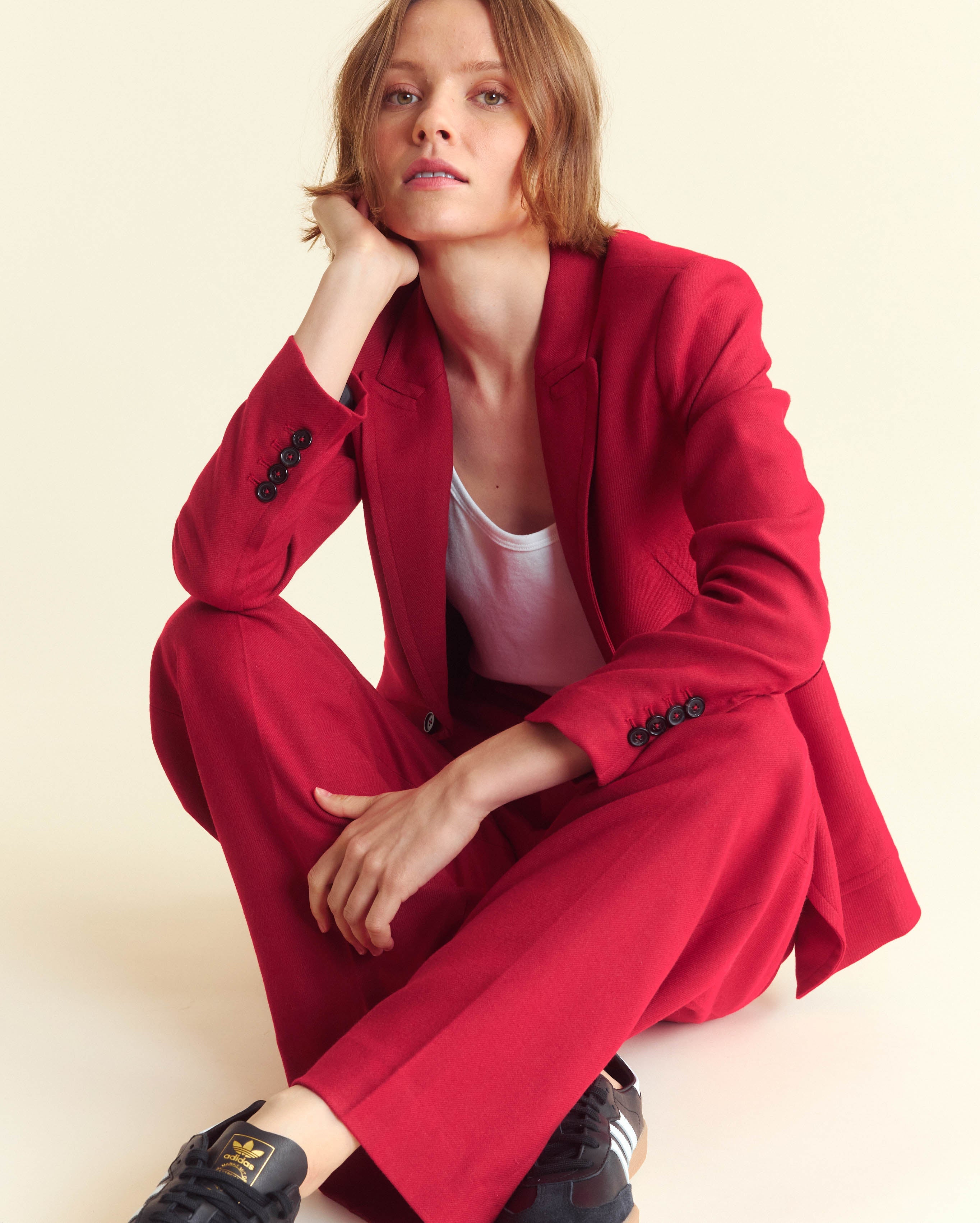 Billy Reid Flat Front Trouser - Holiday Red