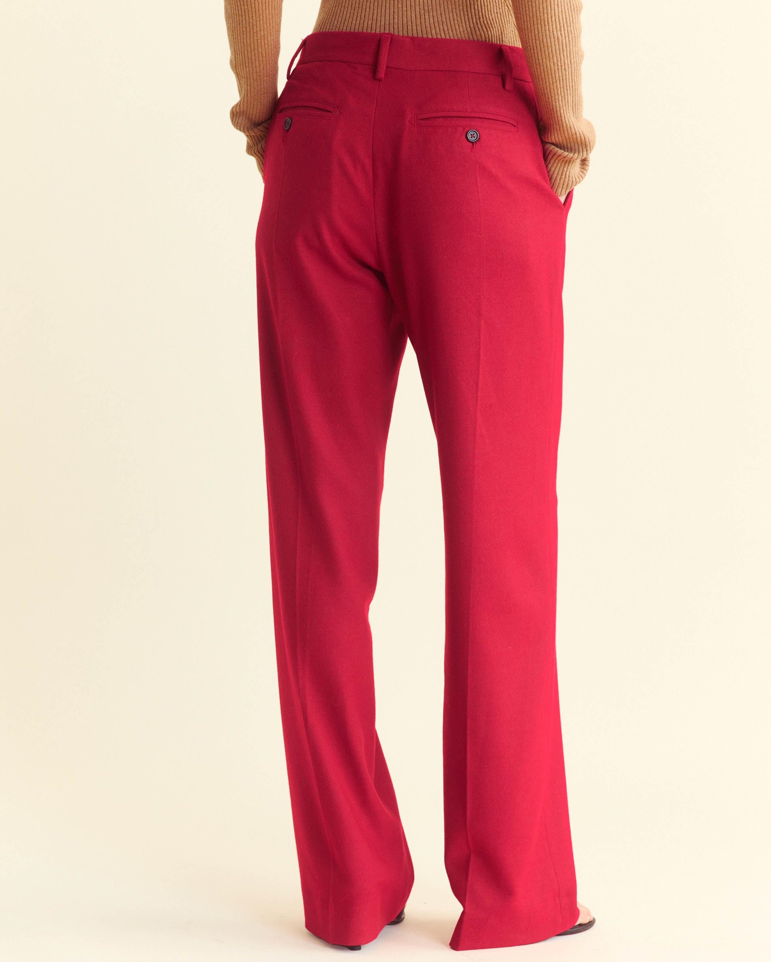 Billy Reid Flat Front Trouser - Holiday Red