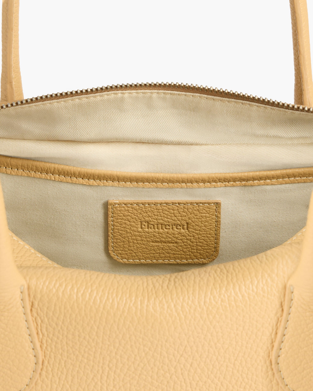 Flattered Leia Grained Leather Biscotti Shoulder Bag