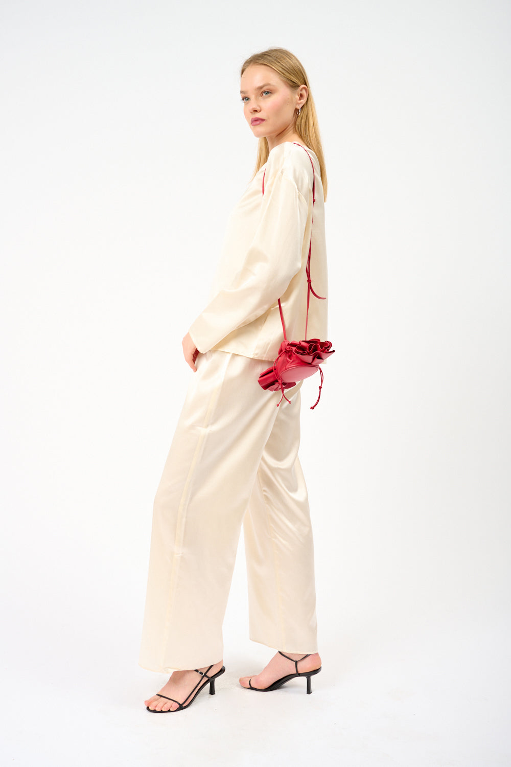 Magda Butrym Floral-Appliquéd Leather Bucket Bag