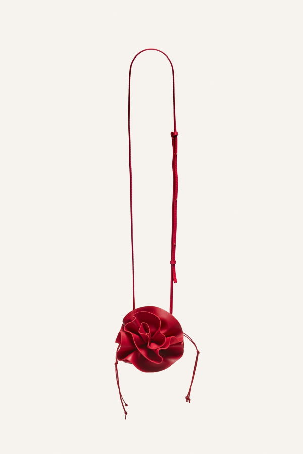 Magda Butrym Floral-Appliquéd Leather Bucket Bag